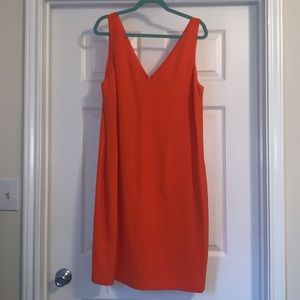 NWT Lauren Ralph Lauren orange crepe shift dress with pockets